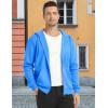 imageMAGCOMSEN Mens Fleece Lined Zip Up Hoodie Casual Fashion Hooded Jacket Lightweigt Athletic Sweatshirt with PocketAzure