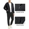 imageMAGCOMSEN Mens Fleece Lined Zip Up Hoodie Casual Fashion Hooded Jacket Lightweigt Athletic Sweatshirt with PocketBlack