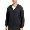 imageMAGCOMSEN Mens Fleece Lined Zip Up Hoodie Casual Fashion Hooded Jacket Lightweigt Athletic Sweatshirt with PocketBlack