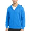 imageMAGCOMSEN Mens Fleece Lined Zip Up Hoodie Casual Fashion Hooded Jacket Lightweigt Athletic Sweatshirt with PocketBlue Green