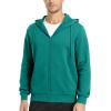 imageMAGCOMSEN Mens Fleece Lined Zip Up Hoodie Casual Fashion Hooded Jacket Lightweigt Athletic Sweatshirt with PocketEmerald Green