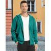 imageMAGCOMSEN Mens Fleece Lined Zip Up Hoodie Casual Fashion Hooded Jacket Lightweigt Athletic Sweatshirt with PocketEmerald Green