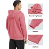 imageMAGCOMSEN Mens Fleece Lined Zip Up Hoodie Casual Fashion Hooded Jacket Lightweigt Athletic Sweatshirt with PocketGrey Pink