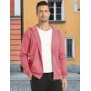 imageMAGCOMSEN Mens Fleece Lined Zip Up Hoodie Casual Fashion Hooded Jacket Lightweigt Athletic Sweatshirt with PocketGrey Pink