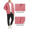 imageMAGCOMSEN Mens Fleece Lined Zip Up Hoodie Casual Fashion Hooded Jacket Lightweigt Athletic Sweatshirt with PocketGrey Pink