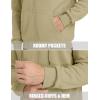 imageMAGCOMSEN Mens Fleece Lined Zip Up Hoodie Casual Fashion Hooded Jacket Lightweigt Athletic Sweatshirt with PocketKhaki