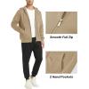 imageMAGCOMSEN Mens Fleece Lined Zip Up Hoodie Casual Fashion Hooded Jacket Lightweigt Athletic Sweatshirt with PocketKhaki