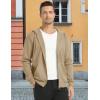 imageMAGCOMSEN Mens Fleece Lined Zip Up Hoodie Casual Fashion Hooded Jacket Lightweigt Athletic Sweatshirt with PocketKhaki