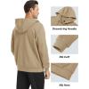 imageMAGCOMSEN Mens Fleece Lined Zip Up Hoodie Casual Fashion Hooded Jacket Lightweigt Athletic Sweatshirt with PocketKhaki