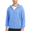 imageMAGCOMSEN Mens Fleece Lined Zip Up Hoodie Casual Fashion Hooded Jacket Lightweigt Athletic Sweatshirt with PocketLight Blue