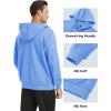imageMAGCOMSEN Mens Fleece Lined Zip Up Hoodie Casual Fashion Hooded Jacket Lightweigt Athletic Sweatshirt with PocketLight Blue
