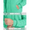 imageMAGCOMSEN Mens Fleece Lined Zip Up Hoodie Casual Fashion Hooded Jacket Lightweigt Athletic Sweatshirt with PocketMint Green
