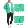 imageMAGCOMSEN Mens Fleece Lined Zip Up Hoodie Casual Fashion Hooded Jacket Lightweigt Athletic Sweatshirt with PocketMint Green