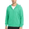 imageMAGCOMSEN Mens Fleece Lined Zip Up Hoodie Casual Fashion Hooded Jacket Lightweigt Athletic Sweatshirt with PocketMint Green