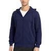 imageMAGCOMSEN Mens Fleece Lined Zip Up Hoodie Casual Fashion Hooded Jacket Lightweigt Athletic Sweatshirt with PocketNavy