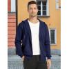 imageMAGCOMSEN Mens Fleece Lined Zip Up Hoodie Casual Fashion Hooded Jacket Lightweigt Athletic Sweatshirt with PocketNavy