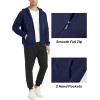 imageMAGCOMSEN Mens Fleece Lined Zip Up Hoodie Casual Fashion Hooded Jacket Lightweigt Athletic Sweatshirt with PocketNavy