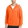 imageMAGCOMSEN Mens Fleece Lined Zip Up Hoodie Casual Fashion Hooded Jacket Lightweigt Athletic Sweatshirt with PocketOrange