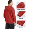 imageMAGCOMSEN Mens Fleece Lined Zip Up Hoodie Casual Fashion Hooded Jacket Lightweigt Athletic Sweatshirt with PocketOrange Red
