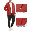 imageMAGCOMSEN Mens Fleece Lined Zip Up Hoodie Casual Fashion Hooded Jacket Lightweigt Athletic Sweatshirt with PocketOrange Red