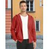 imageMAGCOMSEN Mens Fleece Lined Zip Up Hoodie Casual Fashion Hooded Jacket Lightweigt Athletic Sweatshirt with PocketOrange Red