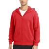 imageMAGCOMSEN Mens Fleece Lined Zip Up Hoodie Casual Fashion Hooded Jacket Lightweigt Athletic Sweatshirt with PocketTomato