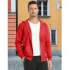 imageMAGCOMSEN Mens Fleece Lined Zip Up Hoodie Casual Fashion Hooded Jacket Lightweigt Athletic Sweatshirt with PocketTomato