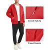 imageMAGCOMSEN Mens Fleece Lined Zip Up Hoodie Casual Fashion Hooded Jacket Lightweigt Athletic Sweatshirt with PocketTomato