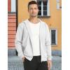 imageMAGCOMSEN Mens Fleece Lined Zip Up Hoodie Casual Fashion Hooded Jacket Lightweigt Athletic Sweatshirt with PocketWhite