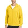 imageMAGCOMSEN Mens Fleece Lined Zip Up Hoodie Casual Fashion Hooded Jacket Lightweigt Athletic Sweatshirt with PocketYellow