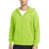 imageMAGCOMSEN Mens Fleece Lined Zip Up Hoodie Casual Fashion Hooded Jacket Lightweigt Athletic Sweatshirt with PocketYellow Green