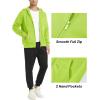 imageMAGCOMSEN Mens Fleece Lined Zip Up Hoodie Casual Fashion Hooded Jacket Lightweigt Athletic Sweatshirt with PocketYellow Green