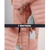 imageMAGCOMSEN Womens Puffer Jacket Lightweight Quilted Padded 4 Pockets Zipup Standcollar Winter Fleece CoatApricot