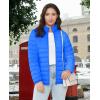 imageMAGCOMSEN Womens Puffer Jacket Lightweight Quilted Padded 4 Pockets Zipup Standcollar Winter Fleece CoatAzure Blue