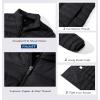 imageMAGCOMSEN Womens Puffer Jacket Lightweight Quilted Padded 4 Pockets Zipup Standcollar Winter Fleece CoatBlack