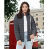 imageMAGCOMSEN Womens Puffer Jacket Lightweight Quilted Padded 4 Pockets Zipup Standcollar Winter Fleece CoatDark Grey