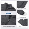 imageMAGCOMSEN Womens Puffer Jacket Lightweight Quilted Padded 4 Pockets Zipup Standcollar Winter Fleece CoatDark Grey