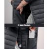imageMAGCOMSEN Womens Puffer Jacket Lightweight Quilted Padded 4 Pockets Zipup Standcollar Winter Fleece CoatDark Grey