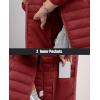 imageMAGCOMSEN Womens Puffer Jacket Lightweight Quilted Padded 4 Pockets Zipup Standcollar Winter Fleece CoatDeep Orange