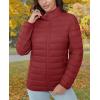 imageMAGCOMSEN Womens Puffer Jacket Lightweight Quilted Padded 4 Pockets Zipup Standcollar Winter Fleece CoatDeep Orange