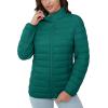 imageMAGCOMSEN Womens Puffer Jacket Lightweight Quilted Padded 4 Pockets Zipup Standcollar Winter Fleece CoatEmerald Green