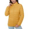 imageMAGCOMSEN Womens Puffer Jacket Lightweight Quilted Padded 4 Pockets Zipup Standcollar Winter Fleece CoatGinger