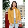 imageMAGCOMSEN Womens Puffer Jacket Lightweight Quilted Padded 4 Pockets Zipup Standcollar Winter Fleece CoatGinger