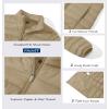 imageMAGCOMSEN Womens Puffer Jacket Lightweight Quilted Padded 4 Pockets Zipup Standcollar Winter Fleece CoatKhaki