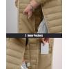 imageMAGCOMSEN Womens Puffer Jacket Lightweight Quilted Padded 4 Pockets Zipup Standcollar Winter Fleece CoatKhaki