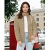 imageMAGCOMSEN Womens Puffer Jacket Lightweight Quilted Padded 4 Pockets Zipup Standcollar Winter Fleece CoatKhaki