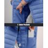 imageMAGCOMSEN Womens Puffer Jacket Lightweight Quilted Padded 4 Pockets Zipup Standcollar Winter Fleece CoatLight Blue