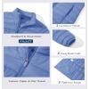 imageMAGCOMSEN Womens Puffer Jacket Lightweight Quilted Padded 4 Pockets Zipup Standcollar Winter Fleece CoatLight Blue