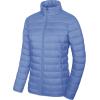 imageMAGCOMSEN Womens Puffer Jacket Lightweight Quilted Padded 4 Pockets Zipup Standcollar Winter Fleece CoatLight Blue