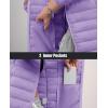 imageMAGCOMSEN Womens Puffer Jacket Lightweight Quilted Padded 4 Pockets Zipup Standcollar Winter Fleece CoatLight Purple